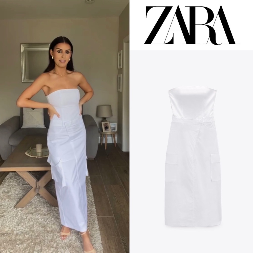 NWT ZARA strapless trench coat dress